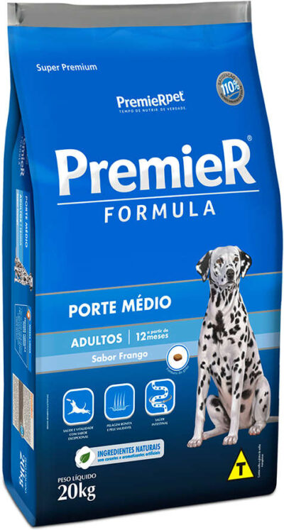 Ração PremieR Formula Cães Adultos Porte Médio Sabor Frango 15kg