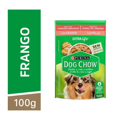 Ração Úmida Dog Chow Sachê para Cães Adultos sabor Frango 100g