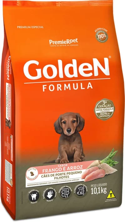 Ração GoldeN Fórmula Cães Filhotes Frango e Arroz Mini Bits 10,1 Kg