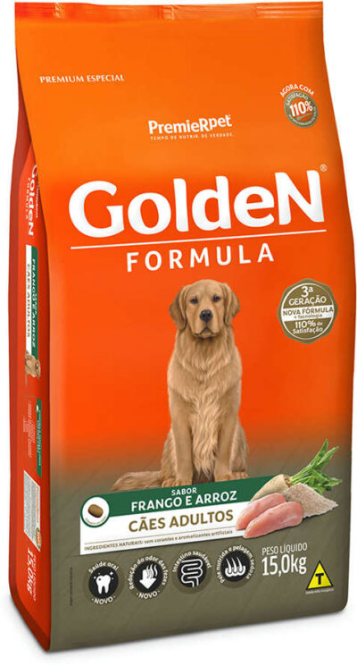 Ração Golden Fórmula Sabor Frango e Arroz para Cães Adultos 15kg