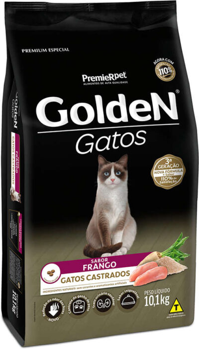 Ração Golden Sabor Frango Para Gatos Castrados Adultos 10kg