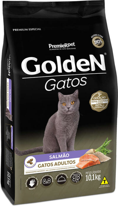 Ração Golden Sabor Salmão Para Gatos Adultos 10kg