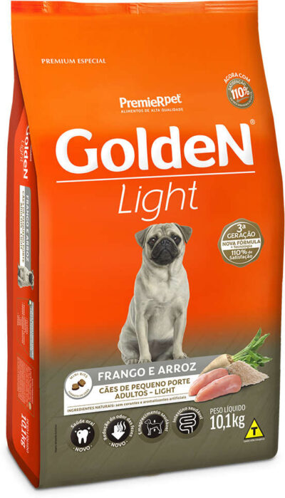 Ração Golden Light Sabor Frango e Arroz Para Cães Adultos Mini Bits 10kg