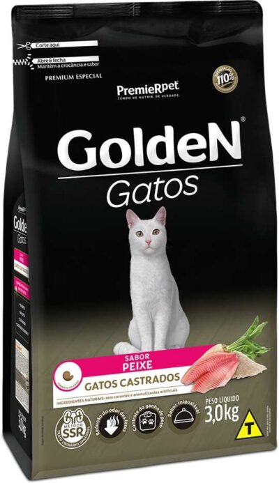 Ração Golden Sabor Peixe Para Gatos Castrados Adultos 10,1kg