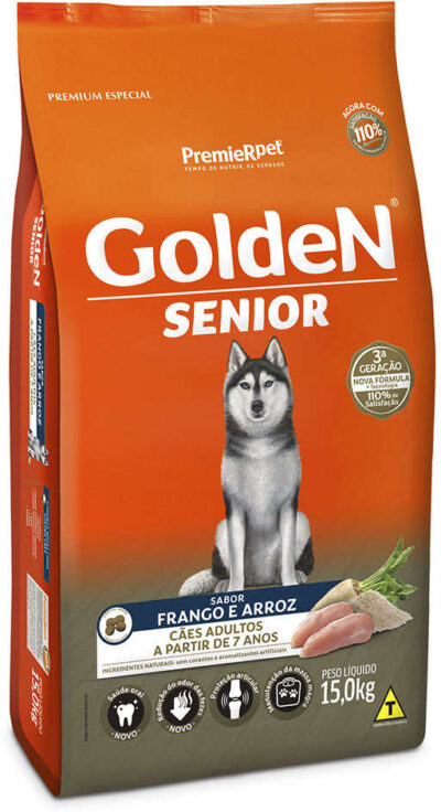 Ração Golden Sabor Frango e Arroz Para Cães Sênior 15kg