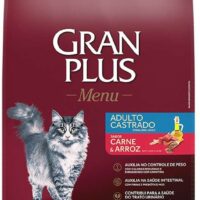 Ração GranPlus para Gatos Adultos Castrados Sabor Carne e Arroz 10,1kg