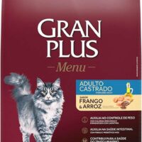 Ração GranPlus Menu Castrados Gatos Adultos Frango e Arroz 10,1Kg