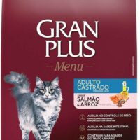 Ração GranPlus para Gatos Adultos Castrados Sabor Salmão e Arroz 10,1kg