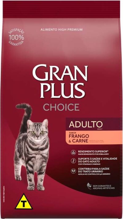 Ração GranPlus Choice Gatos Adultos Frango e Carne 10,1k