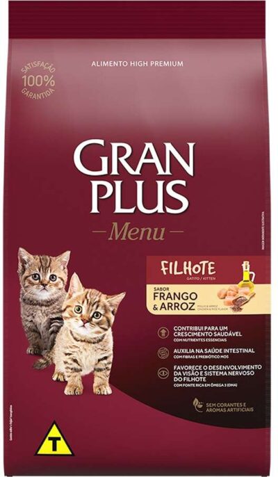 Ração GranPlus para Gatos Filhotes Sabor Frango e Arroz 10,1kg