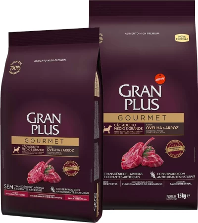 Ração GranPlus Gourmet Cão Adulto Médio e Grande Ovelha e Arroz 15Kg