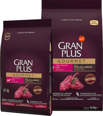 Ração GranPlus Gourmet Cães Adultos Mini Ovelha e Arroz 10,1Kg