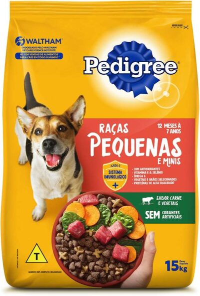 Ração Seca Pedigree Carne e Vegetais para Cães Adultos Raças Pequenas e Minis