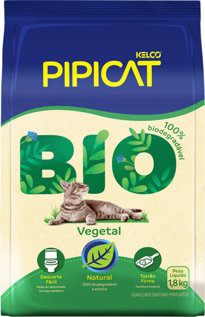 Granulado Sanitário Pipicat Bio Vegetal para Gatos 1,8kg