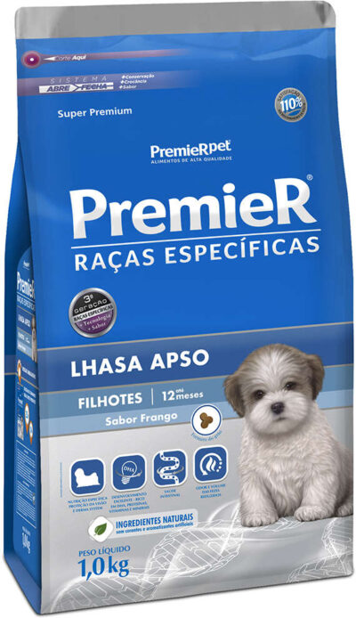 Premier Lhasa Apso Filhote Ração Raças Específicas para Cães 1kg