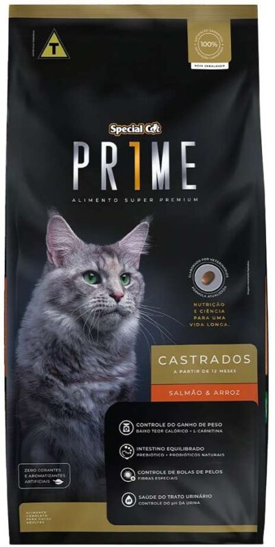 Ração Special Cat Prime Castrados Salmão e Arroz 10,1kg