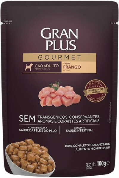 Ração Úmida GranPlus Gourmet Sachê Cão Adulto Frango 100g