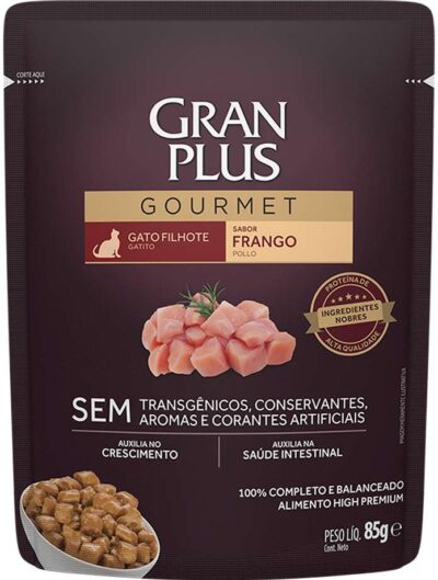 Ração Úmida Gran Plus Gatos Filhote Frango 85g