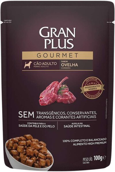 Ração Úmida GranPlus Gourmet Sachê Cão Adulto Ovelha 100g