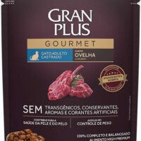 Ração Úmida Sachê Gran Plus Gatos Castrados Ovelha Gourmet 85g