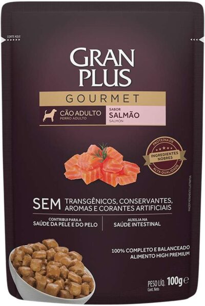 Ração Úmida GranPlus Menu Sachê Cão Adulto Salmão 100g