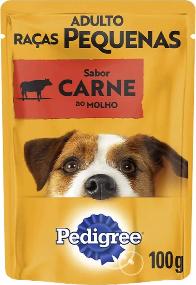 Ração Úmida Pedigree Sachê Carne ao Molho para Cães Adultos de Raças Pequenas