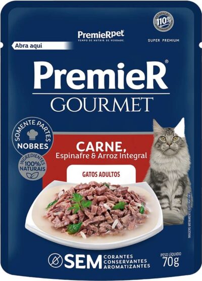 Sachê PremieR Gourmet Gatos Adultos  Sabor Carne 70g