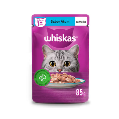 Ração Úmida Whiskas Sachê para Gatos Adultos Sabor Atum 85g