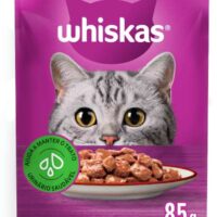 Ração Úmida Whiskas Sachê para Gatos Adultos Sabor Carne ao Molho 85g