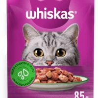 Ração Úmida Whiskas Sachê para Gatos Adultos Sabor Cordeiro ao Molho 85g