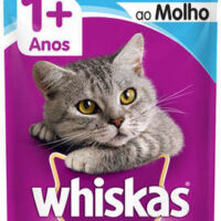 Ração Úmida Whiskas Sachê Peixe ao Molho para Gatos Adultos Castrados 85g