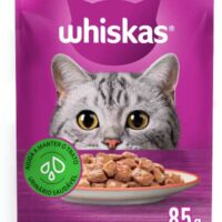 Ração Úmida Whiskas Sachê para Gatos Adultos Sabor Salmão ao Molho 85g